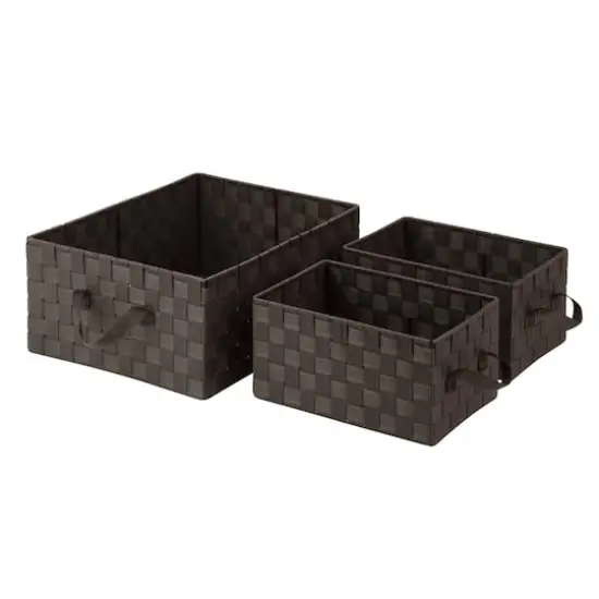 Honey Can Do Espresso Nesting Woven Baskets, 3 Pieces {1}