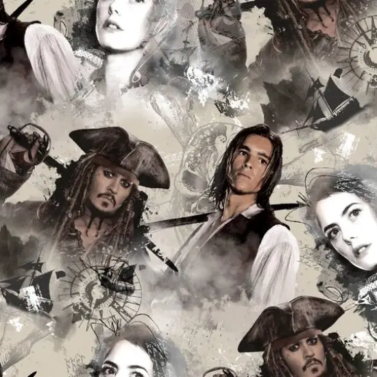 Disney&reg; Tan The Sea Rules All Quilting Cotton Fabric {1}