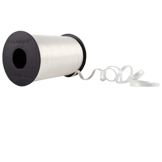 500yd. Textured Curling Ribbon by Celebrate It&trade; White {4}
