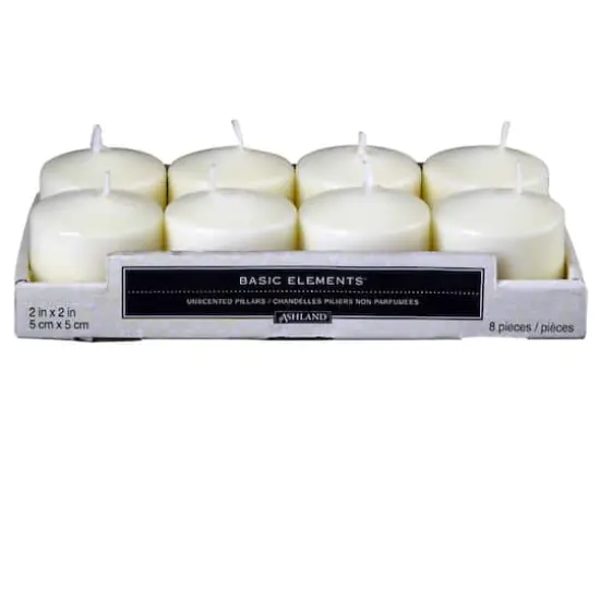 Ashland&reg; Basic Elements&trade; Ivory Pillar Candles, Value Pack {5}