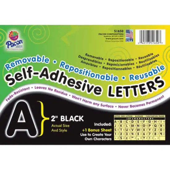 2" Self-Adhesive Letters, Black {1}