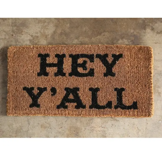 Hello Honey&reg; Hey Y'all Natural Coir Doormat {3}