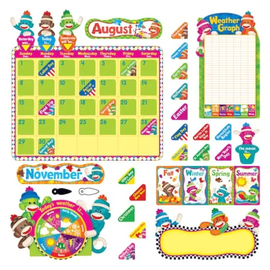 Sock Monkeys Calendar Bulletin Board Set {1}