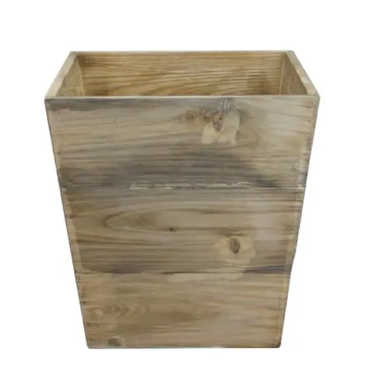 13.75" Country Rustic Natural Wood Storage Bin {1}