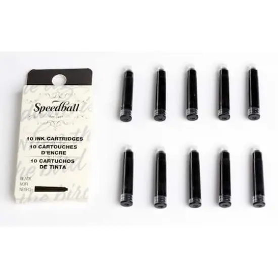 Speedball&reg; Calligraphy Fountain Pen Cartridges Black Ink 10-Pack {4}