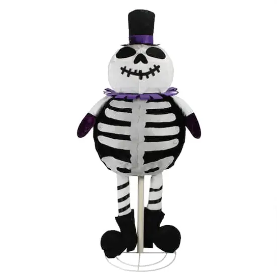 39" LED Lighted Spooky Standing Skeleton Ghost Halloween Decoration {1}