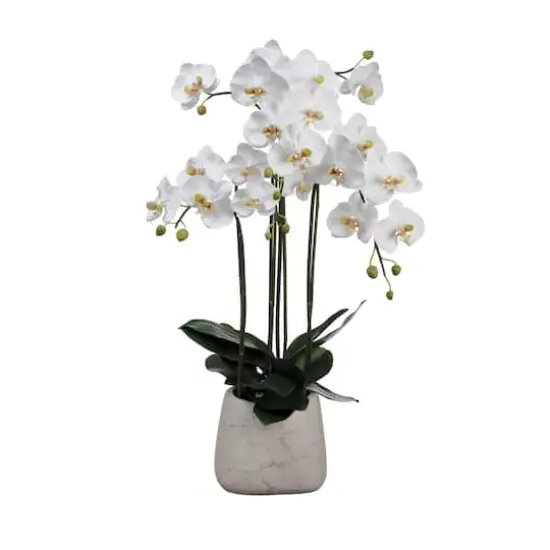 35" Orchid Plant in Faux Marble Pot {1}