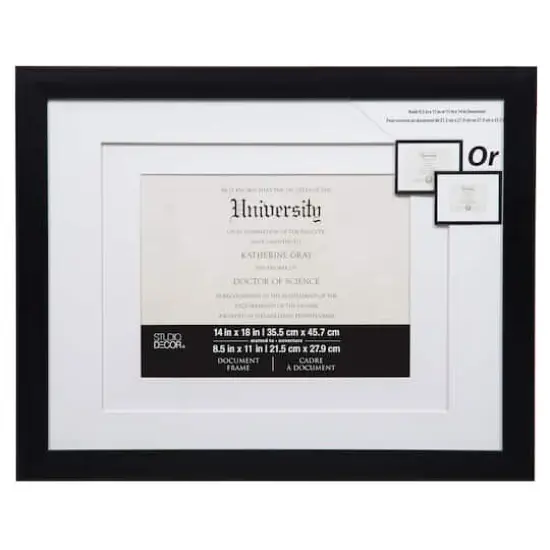 11" x 14" Black Double Mat Document Frame by Studio D&eacute;cor&reg; {1}