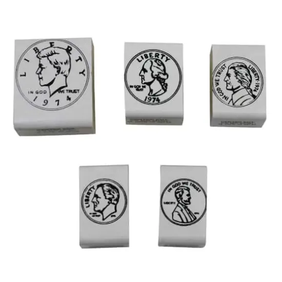 Center Enterprises Coin Heads Rubber Stamp Set, 3 Pack Bundle {1}