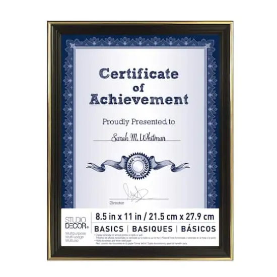 Basics 8.5" x 11" Black & Gold Multipurpose Document Frame by Studio D&eacute;cor&reg; {1}