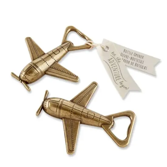 Kate Aspen&reg; "Let the Adventure Begin" Airplane Bottle Opener, 4ct. {1}