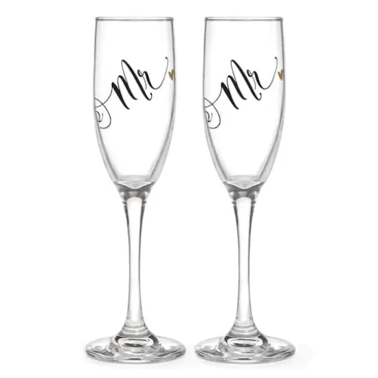 Hortense B. Hewitt Co. Mr. & Mr. Black & Gold Flutes {1}