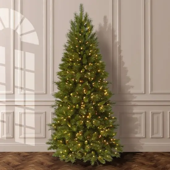 7.5 ft. Pre-lit Winchester Pine Pine Full Artificial Christmas Tree, Clear Lights {3}