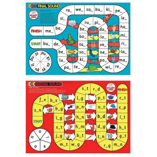 CVC Spelling Board Games {5}