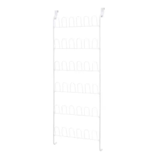 Honey Can Do 63" White 18-pair Odd Shoe Rack {1}