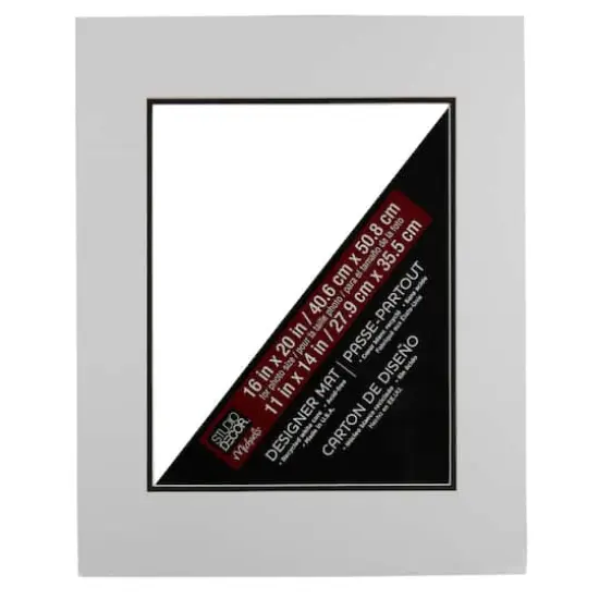 16" x 20" Double Mat by Studio D&eacute;cor&reg;, 11" x 14" Opening White/Black {1}