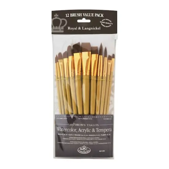 Royal & Langnickel&reg; Zip N' Close Brown Taklon Brush Set {1}