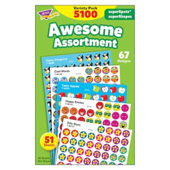 Trend Enterprises® superSpots® superShapes Awesome Assortment 7/16” Stickers, 5100 Count {4}
