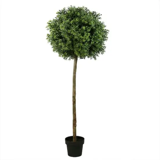 5ft Two Tone Green Artificial Murraya Ball Potted Topiary {1}