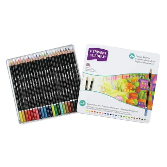 Derwent&reg; Academy Colored Pencil 24 Color Tin Set {1}