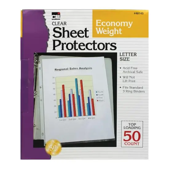 Charles Leonard Clear Top Loading Sheet Protectors, 5 Packs of 50 {1}