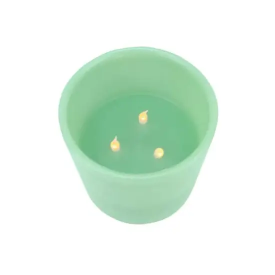 6" Flickering Wax Christmas LED Pillar Candle, Sage Green {1}