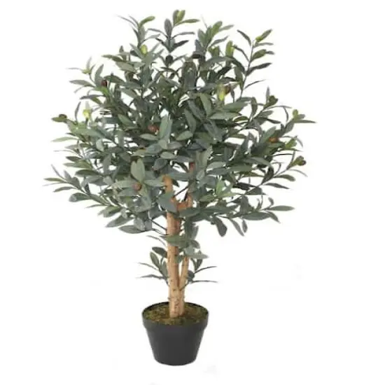 38.75" Potted Artificial Brown & Green Olive Tree {1}