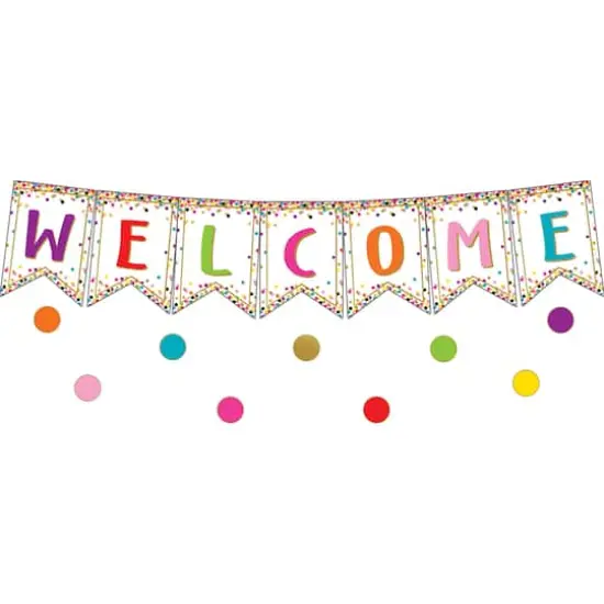 Confetti Pennants Welcome Bulletin Board Display {1}