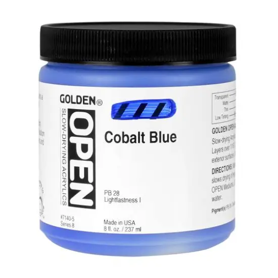 Golden&reg; OPEN&trade; Slow Drying Acrylics, 8oz. Cobalt Blue {1}