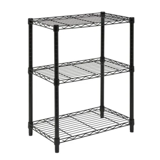 Honey Can Do 3-Tier Black Shelving Unit {1}