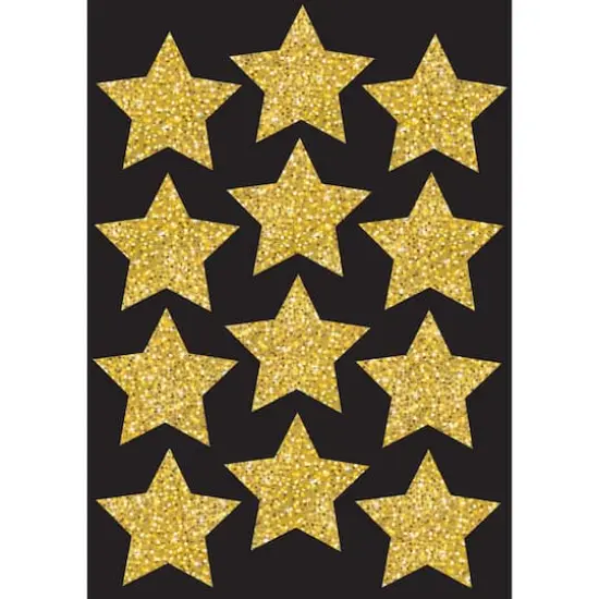 Ashley Productions 3" Gold Sparkle Stars Die-Cut Magnets, 12 Pieces Per Pack, 6 Packs {3}