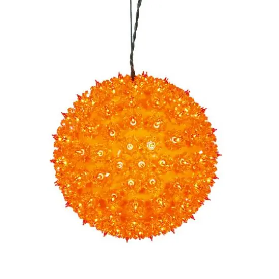 10" Orange Lighted Twinkling Starlight Sphere Christmas Decoration {3}
