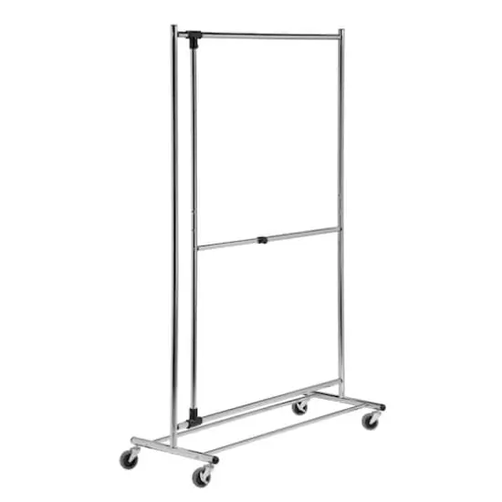 Honey Can Do Dual Bar Chrome Adjustable Garment Rack {3}