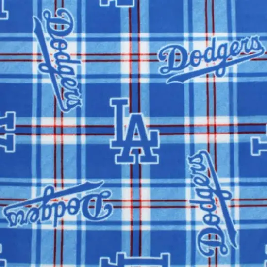 Los Angeles Dodgers Plaid MLB Fleece by Fabric Traditions {1}
