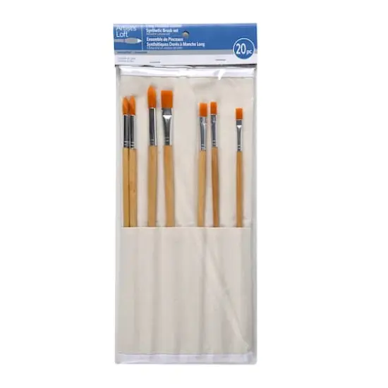 Long Handle Gold Synthetic Paintbrush Set By Artist's Loft&reg; Necessities&trade; {5}