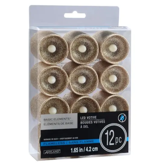 Champagne Glitter LED Votive Candles By Ashland&reg; 12ct. {9}