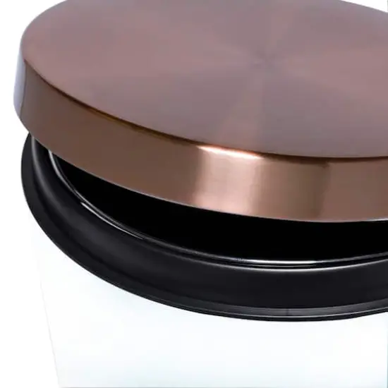 Honey Can Do White Round Soft Close Trash Can Set, 30L & 3L {5}