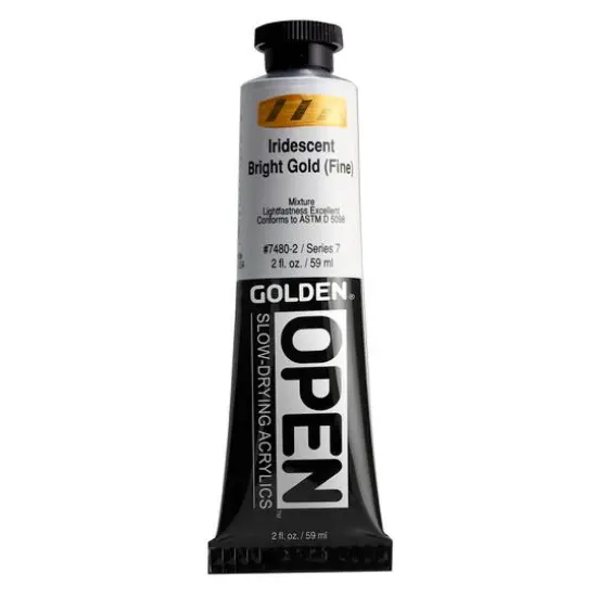 Golden® OPEN™ Slow-Drying Acrylics, 2oz. Iridescent Bright Gold (Fine) {1}