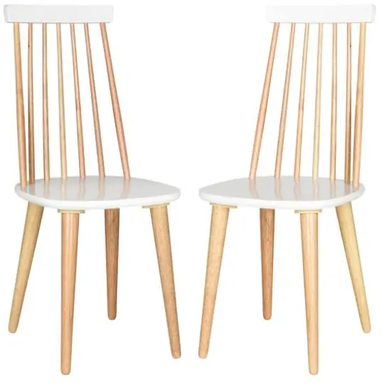 Burris Side Chair Set of 2 in Natural & White {1}