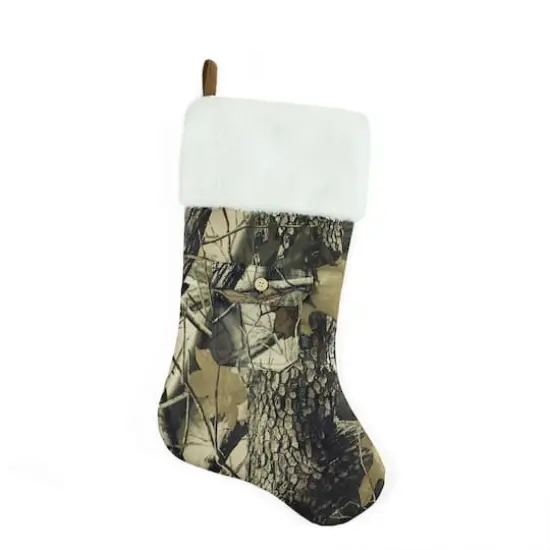 20.5" Camouflage Christmas Stocking with Pocket {1}