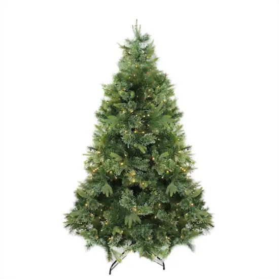 7.5 Ft. Pre-Lit Cashmere Mixed Pine Artificial Christmas Tree, Warm White LED Lights {1}