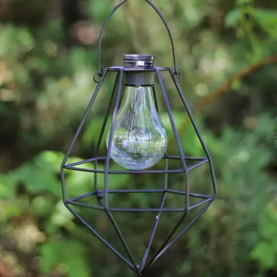 8.75" Black Diamond Solar Powered LED Patio Lantern {3}