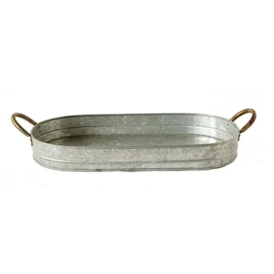 Hello Honey&reg; Galvanized Iron Tray with Ear Handles {1}