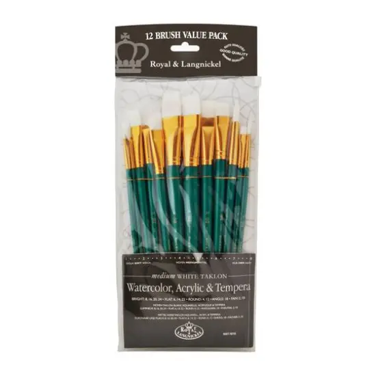 Royal & Langnickel&reg; Zip N' Close White Taklon Bright Short Handle Set {1}