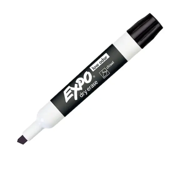 Expo&reg; Low Odor Dry Erase Marker, Chisel Tip, Black, Pack of 24 {1}