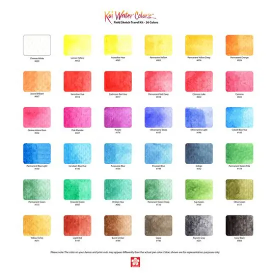 Koi&reg; Water Colors&trade; Pocket Field Sketch Box, 36 Colors {3}