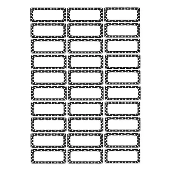 Ashley Productions Black & White Dots Small Magnetic Nameplates, 3 Packs {1}
