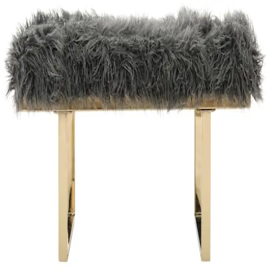 Maia Faux Lamb Bench in White {6}