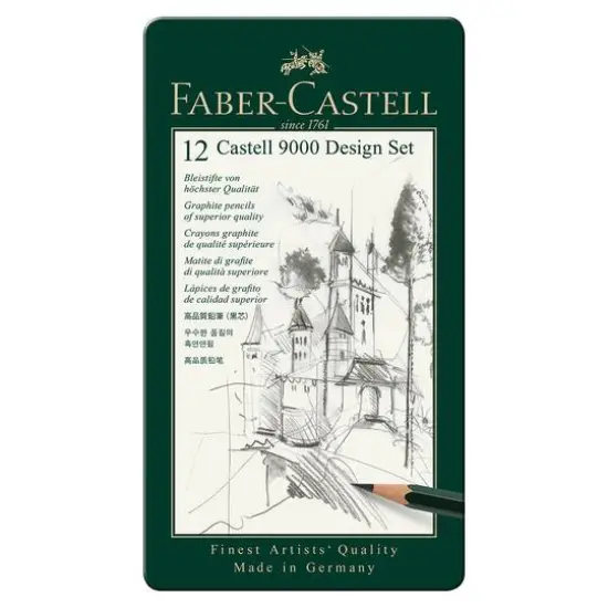 Faber-Castell&reg; 9000 12 Pencil Design Tin Set {1}