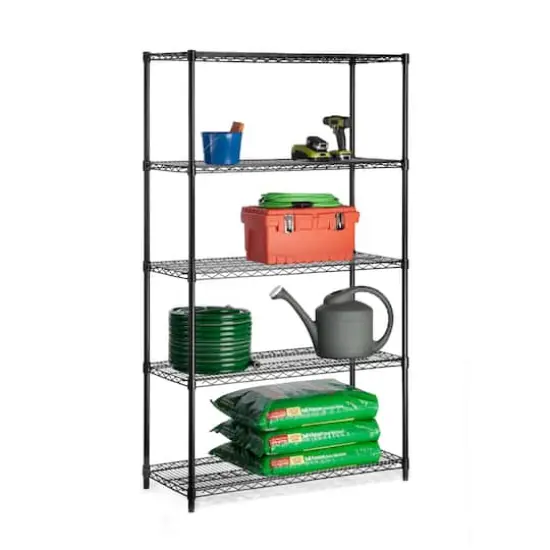 Honey Can Do 5-Tier Storage Shelf, 800 Lbs. Capacity Black {5}
